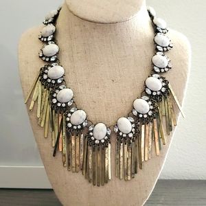 Baublebar Gold and White Fringe Necklace